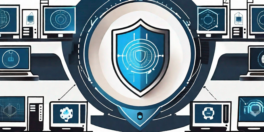 A shield symbolizing cybersecurity