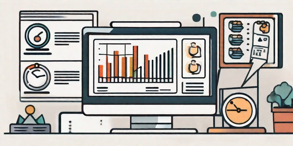 A computer screen displaying a project management software interface with various icons symbolizing hr tasks like recruitment