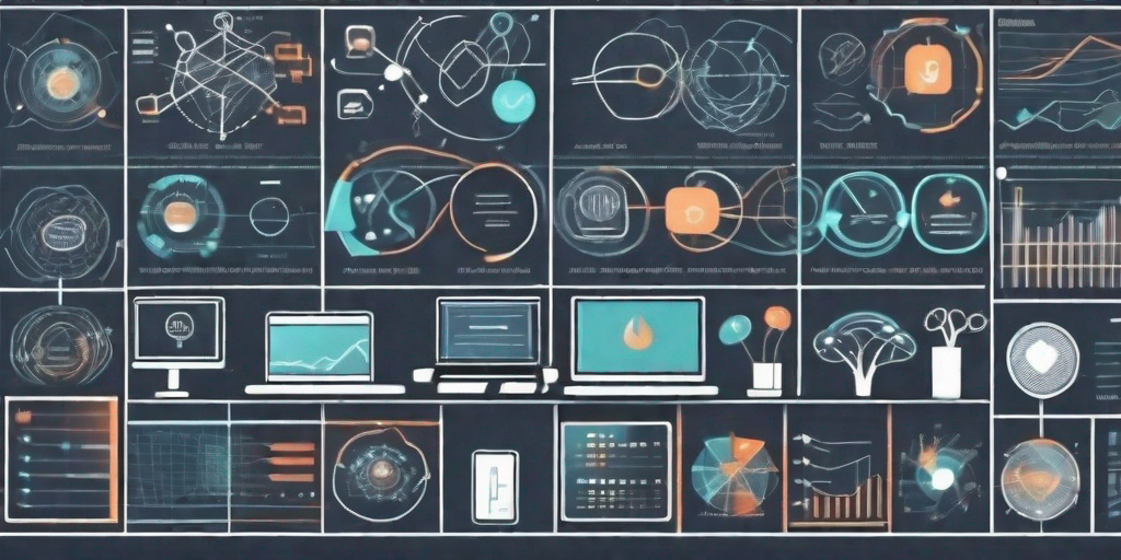 Various project management tools and software symbols