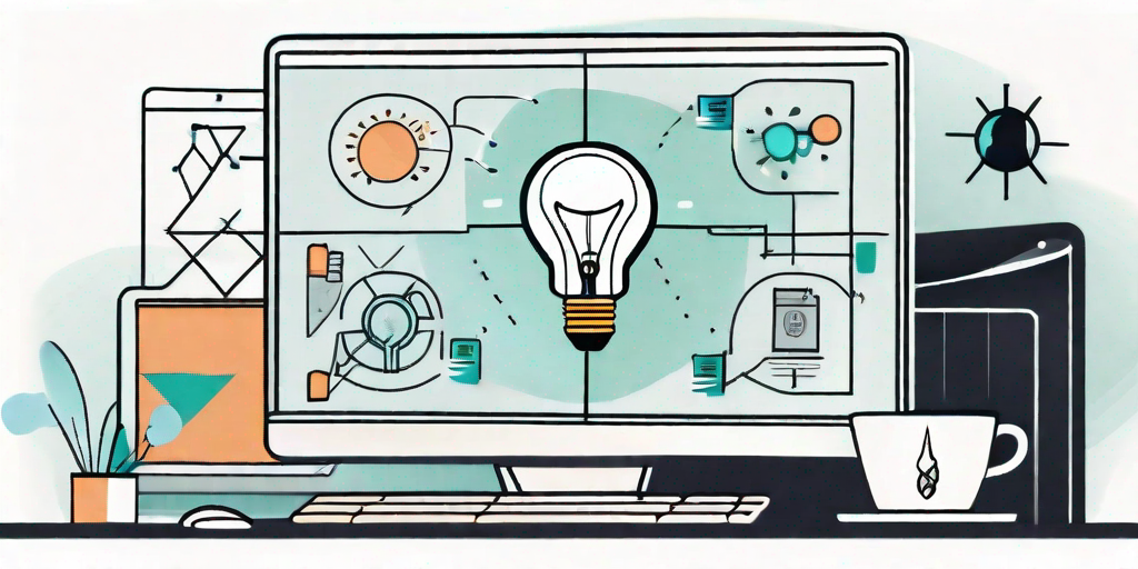 A computer displaying various project management tools