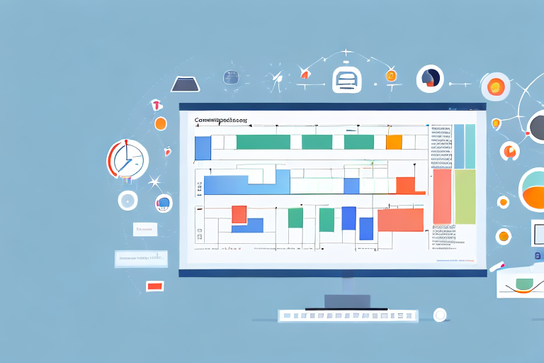 A computer screen displaying different features of a project management software