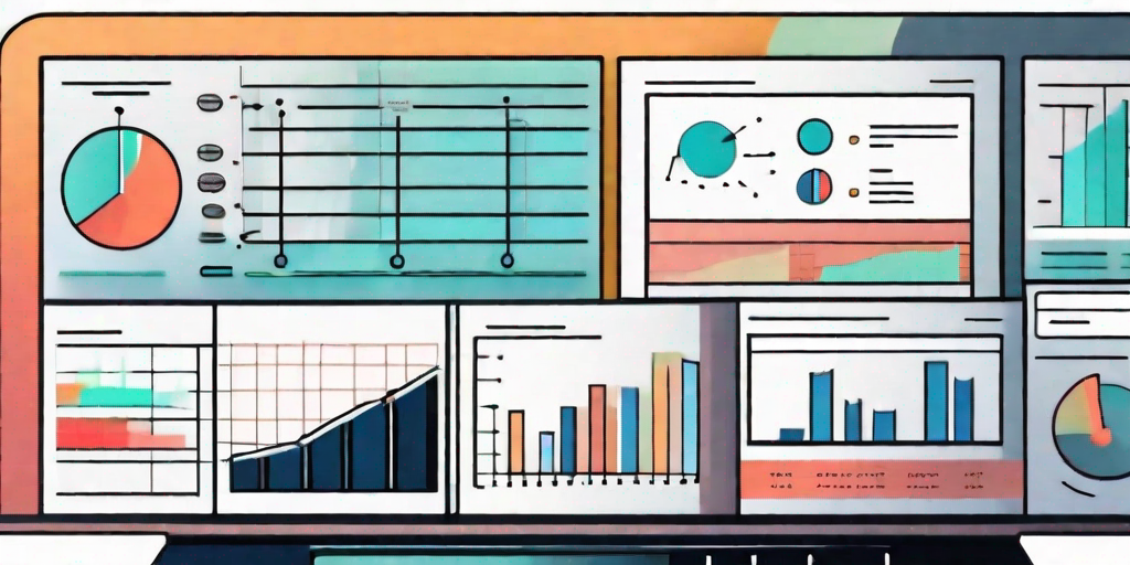 A computer screen displaying various charts