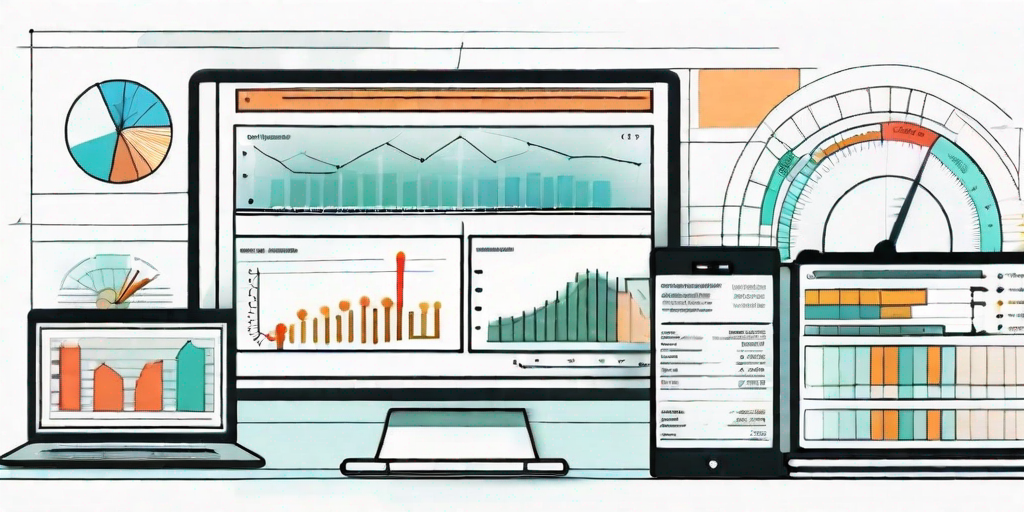 A computer screen displaying a project management software dashboard with a variety of charts