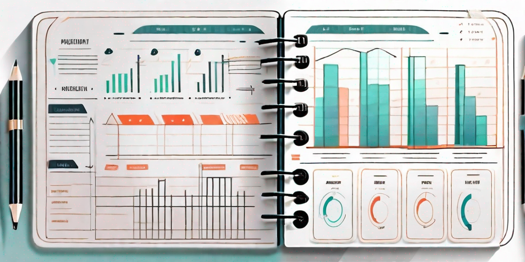 A detailed planner with various project elements such as charts