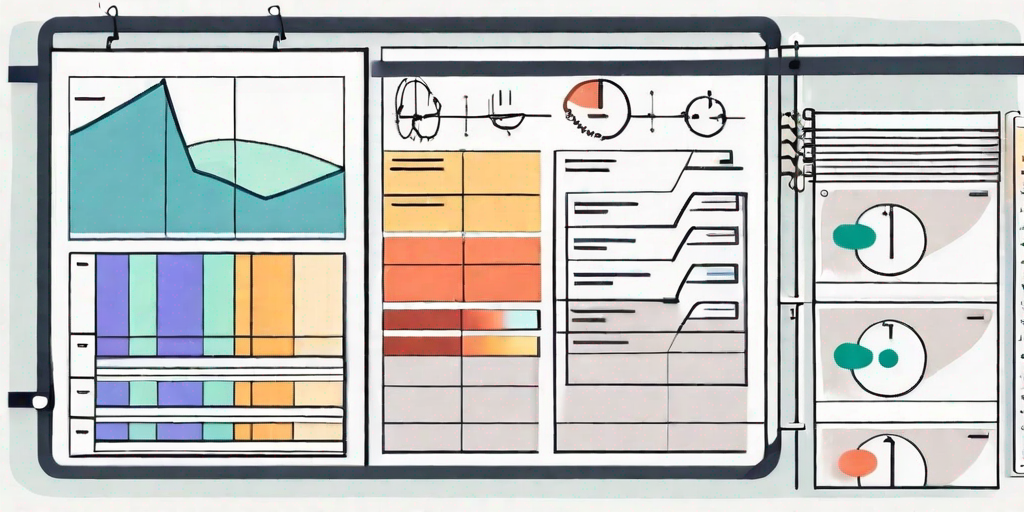 A project planner board with various color-coded tasks