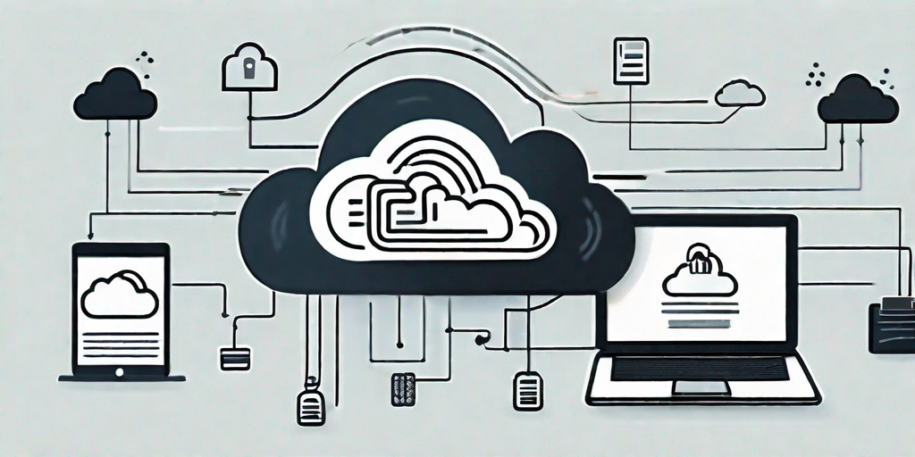 A digital cloud with various document icons floating around it