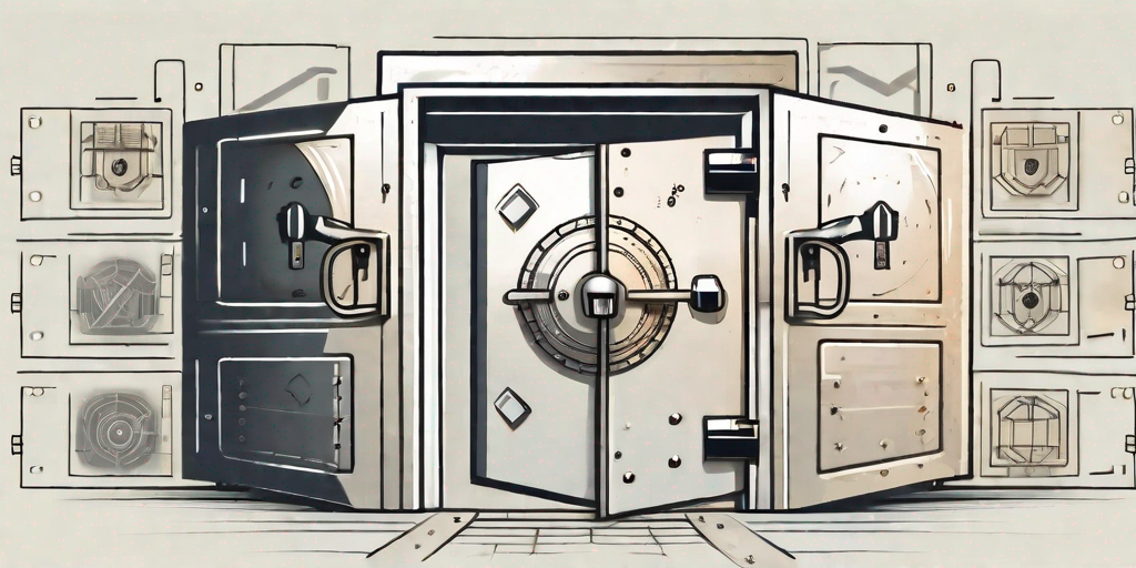 A secure vault door with various advanced locking mechanisms