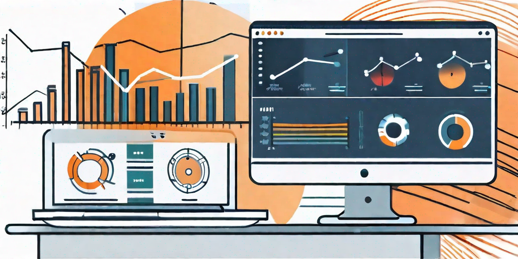 A computer displaying various charts and graphs representing employee performance metrics