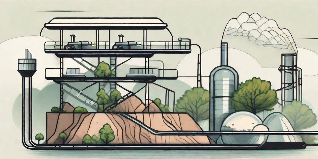 A balanced scale with natural resources such as water