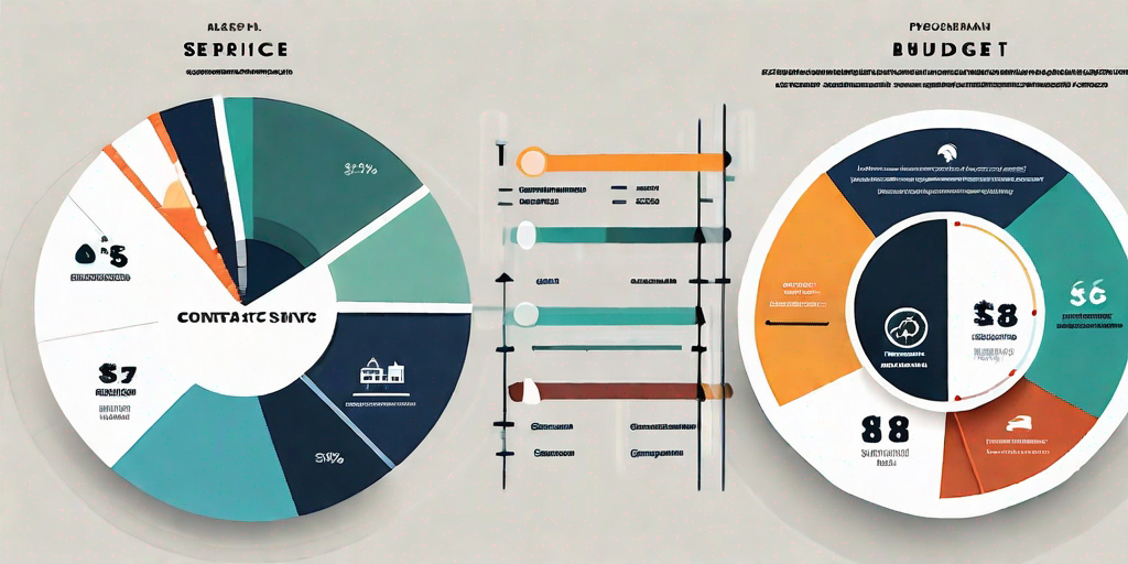 A pie chart divided into sections representing different aspects of a project procurement budget