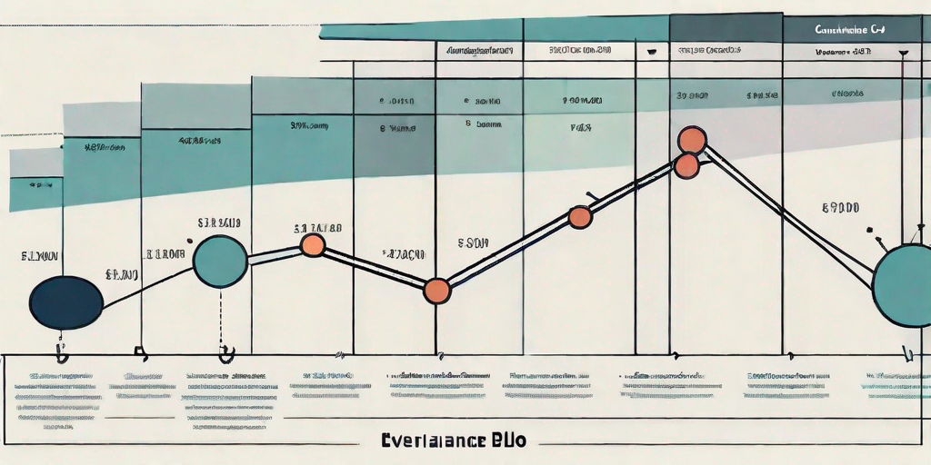 A chart or graph depicting the process of variance at completion (vac) calculation in earned value management (evm)