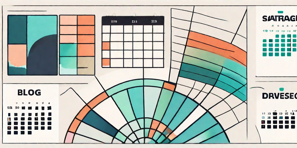 A calendar with various colored blocks representing different tasks