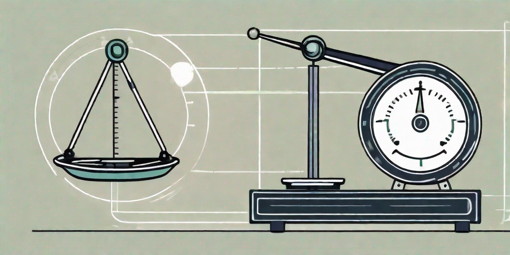 A balance scale with various risk factors on one side and mitigation measures on the other