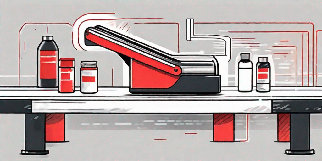 A conveyor belt with various products going through a digital scanner that is highlighting defects in red