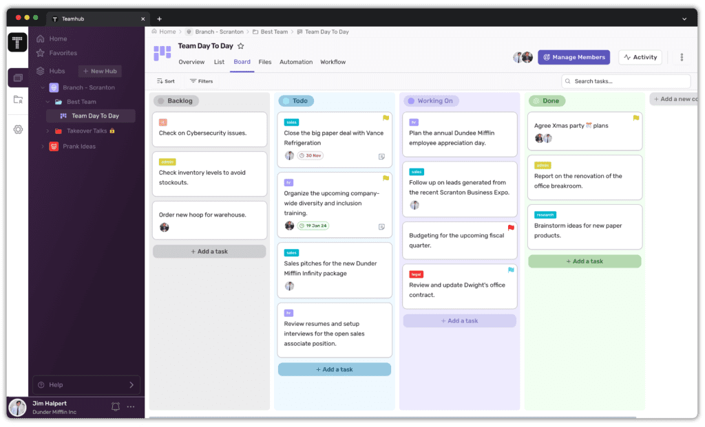 Teamhub Project Management Tool