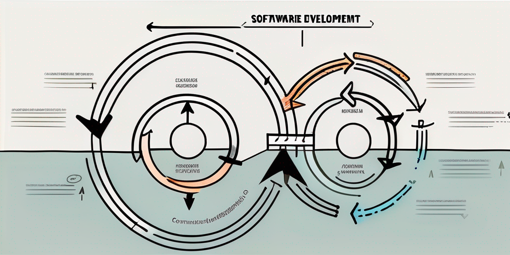 A software development cycle symbolizing stages of planning