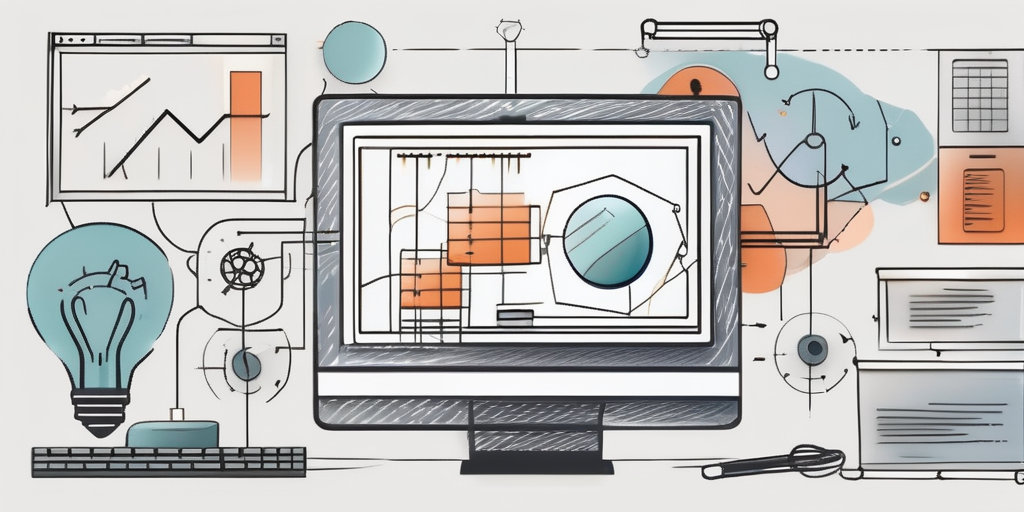 Various software development tools and elements interconnected to represent the concept of value-enabling work