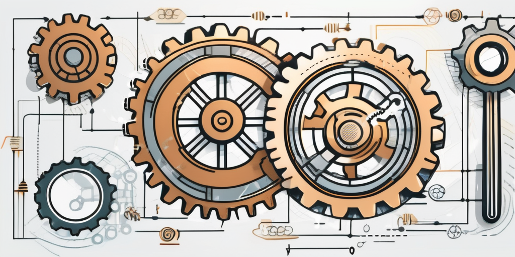 Three interlinked circular gears