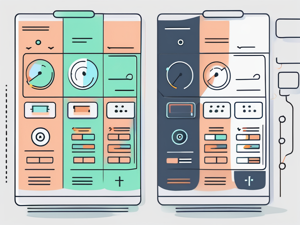 Two versions of the same software interface side by side