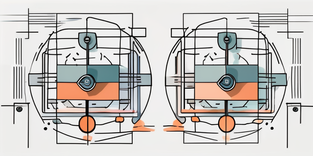 Two versions of a software application represented by two abstract structures