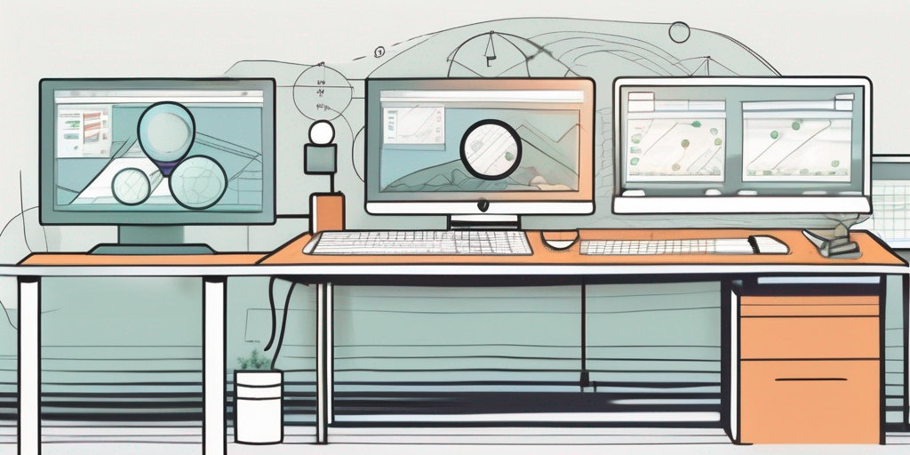 A conveyor belt with software icons moving from right to left