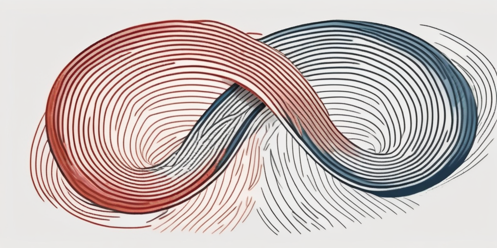 Two different colored code streams merging into a single stream