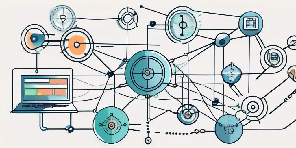 Various software components interconnected in a network