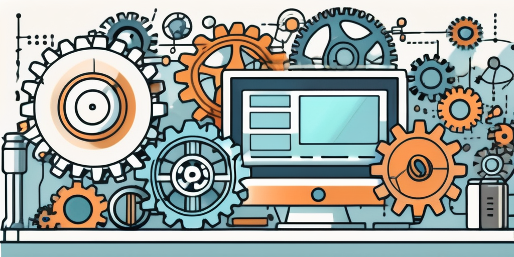 A variety of interconnected tools and gears