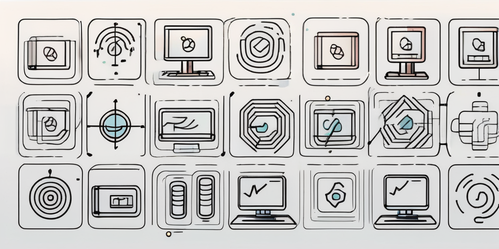 Various software icons connected by lines to a centralized database symbol