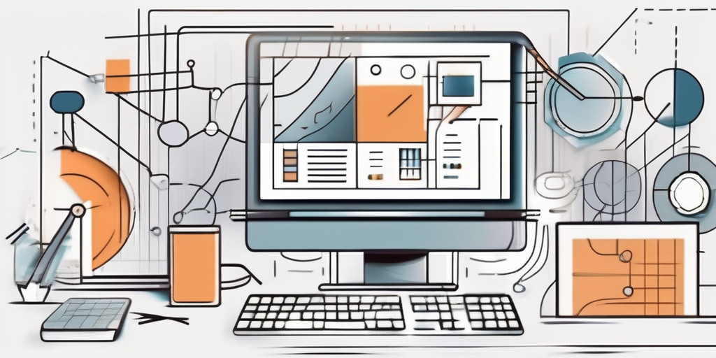 A digital interface being constructed with various design elements