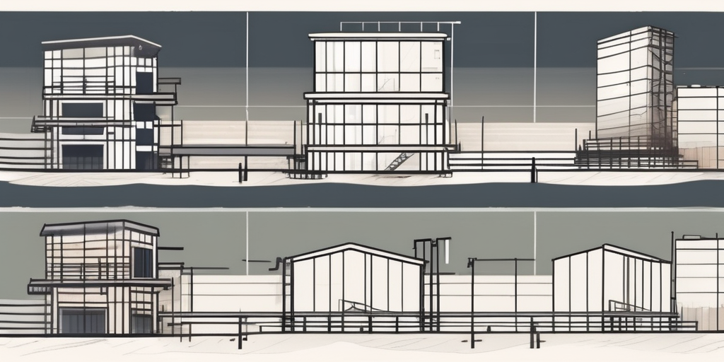 Different stages of a software product being built