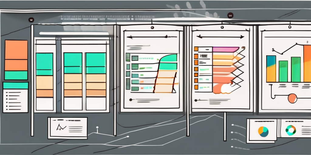 A kanban board with various stages of software development process