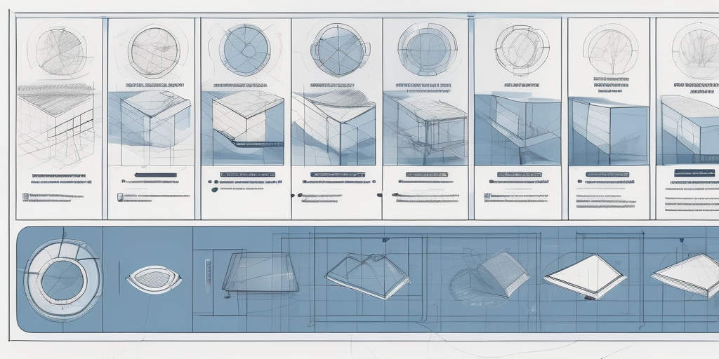 A blueprint showcasing various stages of a prototype development project